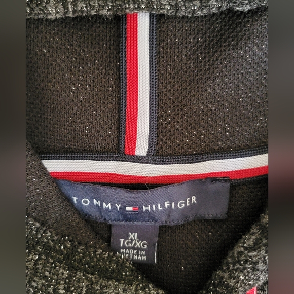 Tommy Hilfiger Women's Sz XL Black Glitter Hoodie with Drawstrings LIKE NEW - Picture 5 of 11